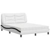 vidaXL Lit avec matelas Hvar blanc et noir 140x190 cm similicuir