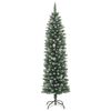 vidaXL Sapin de Noël artificiel mince avec support 150 cm PVC