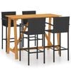 vidaXL Ensemble de bar de jardin 5 pcs Noir