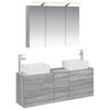 vidaXL Ensemble de mobilier de salle de bain 4 pcs Sonoma gris