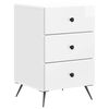 vidaXL Cabinet de chevet avec tiroir Blanc brillant 43 x 41 x 66,5 cm