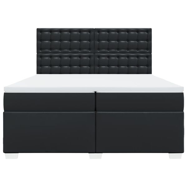 vidaXL Sommier à lattes de lit avec matelas Noir 200x200 cm Similicuir