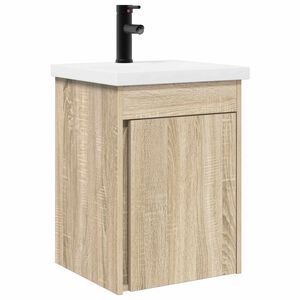 vidaXL Meuble de salle de bain avec robinet Ch&ecirc;ne Sonoma