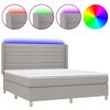 vidaXL Sommier &agrave; lattes de lit matelas LED Gris clair 180x200 cm Tissu