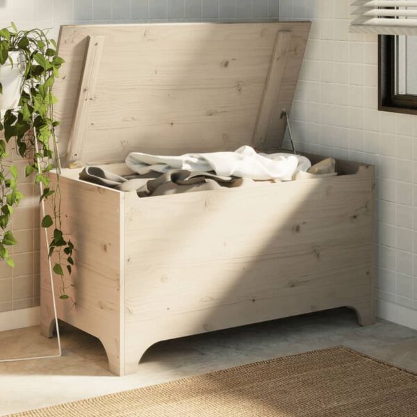 vidaXL Bo&icirc;te de rangement avec couvercle RANA bois massif de pin