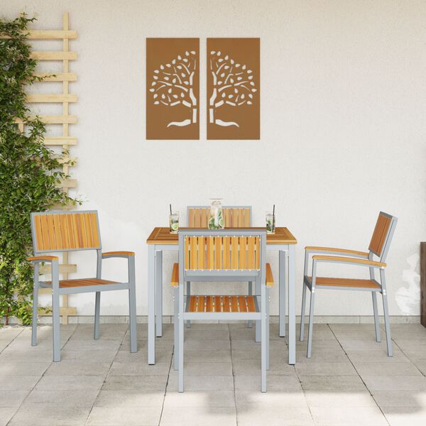 vidaXL Chaise empilable 4 pcs Marron 56 x 57 x 87 cm