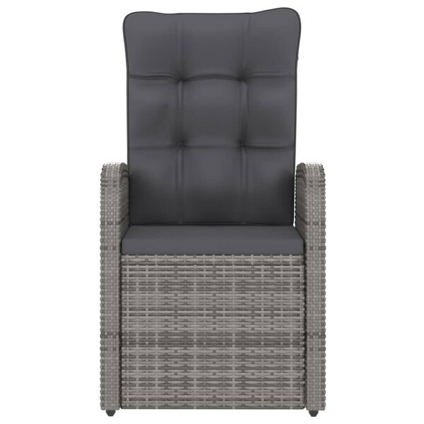 vidaXL Salon de jardin 7 pcs avec coussins Résine tressée Gris