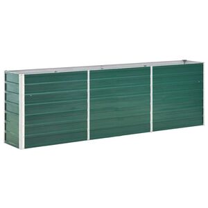 vidaXL Lit sur&eacute;lev&eacute; de jardin Acier galvanis&eacute; 240x40x77 cm Vert