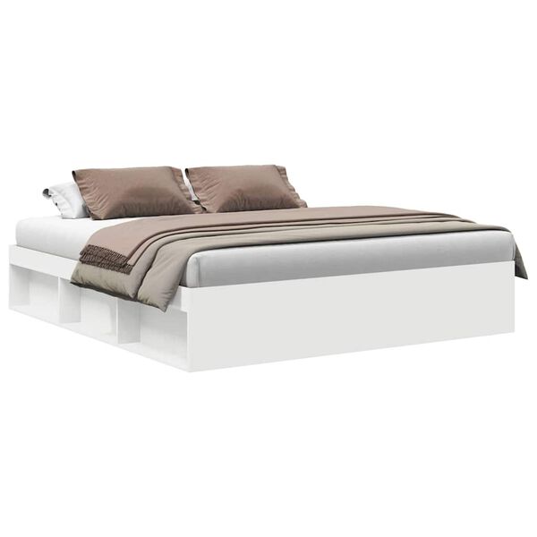vidaXL Cadre de lit sans matelas blanc 180x200 cm