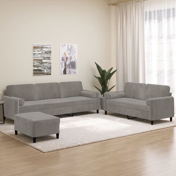 vidaXL Ensemble de canap&eacute;s 3 pcs coussins d&eacute;coratifs et coussins