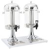 vidaXL Double distributeur de jus en acier inoxydable 2 x 8 L