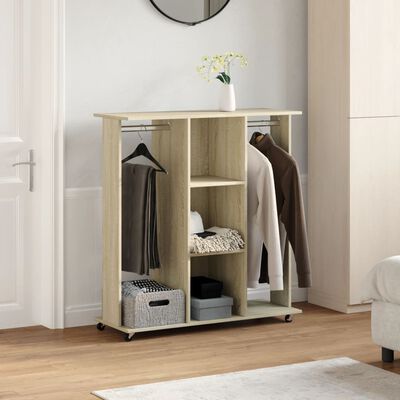 vidaXL Garde-robe avec roues chêne sonoma 102x38x110cm bois ingénierie