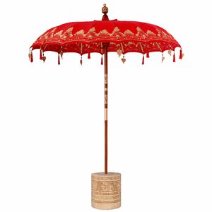 vidaXL Parasol balinais avec base Rouge 185 x 185 x 260 cm
