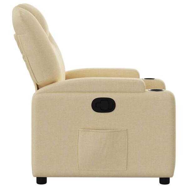 vidaXL Fauteuil inclinable Cr&egrave;me Tissu