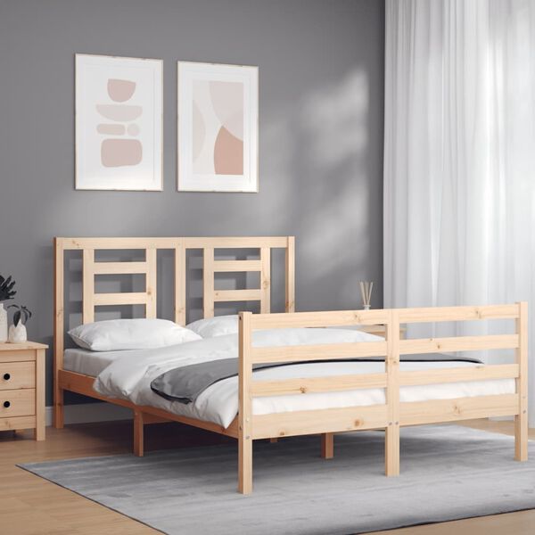 vidaXL Cadre de lit sans matelas 120x200 cm bois massif