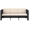 vidaXL Salon de jardin 4 pcs avec coussins Résine tressée Noir