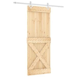 vidaXL Porte coulissante Naturel et Blanc 80 x 210 cm