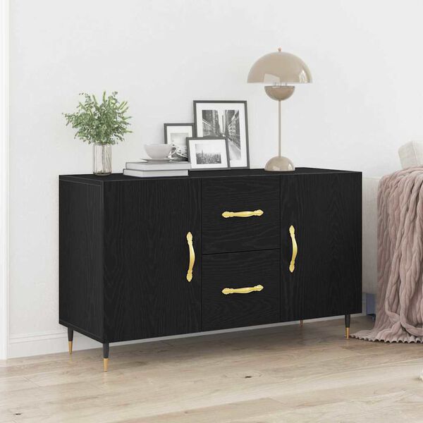 vidaXL Buffet Chêne noir 100 x 36 x 60 cm Bois d'ingénierie
