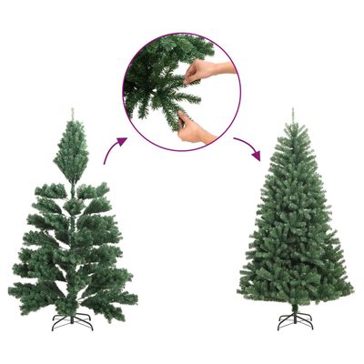 vidaXL Demi sapin de Noël artificiel mince avec neige floquée 210 cm