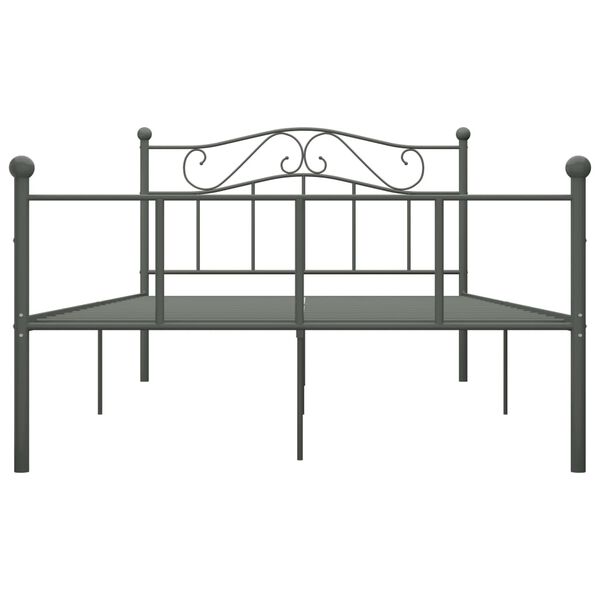 vidaXL Cadre de lit sans matelas gris m&eacute;tal 120x200 cm
