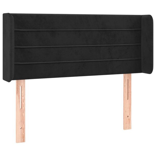 vidaXL T&ecirc;te de lit avec oreilles Noir 93x16x78/88 cm Velours