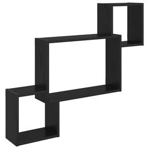 vidaXL &Eacute;tag&egrave;re Murale Montage mural Ch&ecirc;ne noir 91,5 x 15 x 76 cm
