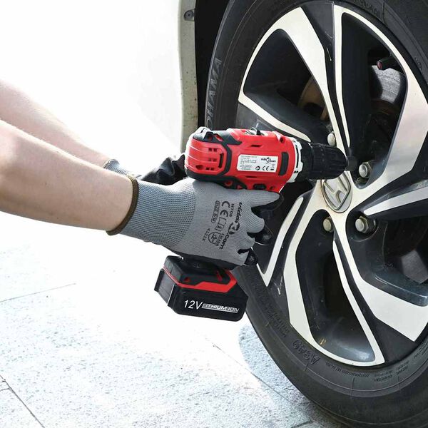 vidaXL Gants de Travail 12 pcs Gris et Noir 10 / xl Polyester