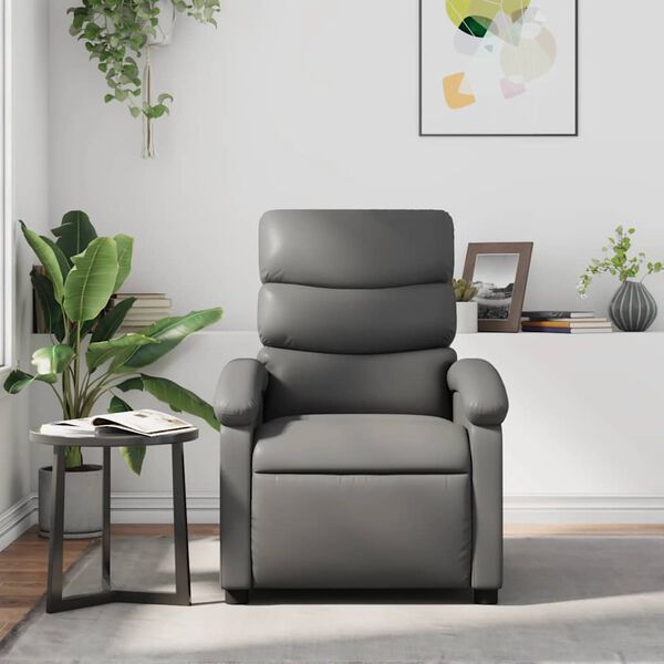 vidaXL Fauteuil inclinable Gris Similicuir