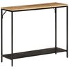 vidaXL Table console 90x30x75 cm bois de manguier massif brut et fer