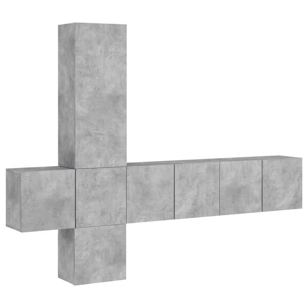 vidaXL Unités murales TV 5 pcs gris béton bois d'ingénierie