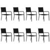 vidaXL Ensemble &agrave; manger de jardin 9 pcs R&eacute;sine tress&eacute;e Noir