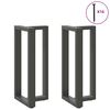 vidaXL Pieds de table de bar en T, 2 pi&egrave;ces, anthracite, 40 x 35 x (90-91) cm, acier