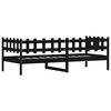 vidaXL Lit de jour sans matelas noir 90x190 cm bois de pin massif