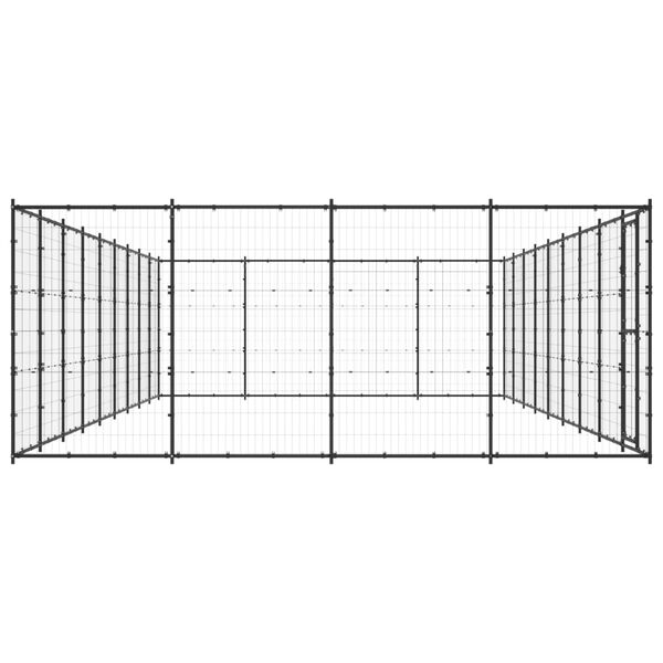 vidaXL Chenil d'ext&eacute;rieur pour chiens Acier 43,56 m&sup2;