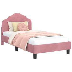vidaXL Cadre de lit pour enfants avec t&ecirc;te de lit Rose 80 x 160 cm
