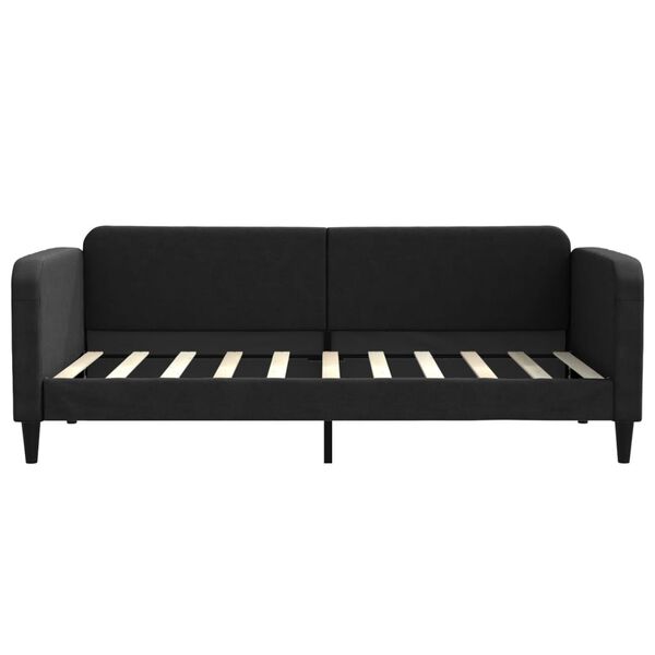 vidaXL Lit de jour avec matelas noir 90x190 cm tissu