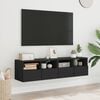 vidaXL Meubles TV muraux 2 pcs noir 60x30x30 cm bois d'ing&eacute;nierie