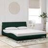 vidaXL Cadre de lit sans matelas Hanko vert fonc&eacute; 180x200 cm velours