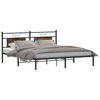 vidaXL Cadre de lit sans matelas ch&ecirc;ne fum&eacute; 183x213 cm bois ing&eacute;nierie