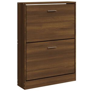 vidaXL Armoire &agrave; chaussures Ch&ecirc;ne marron 59x17x81 cm Bois d'ing&eacute;nierie