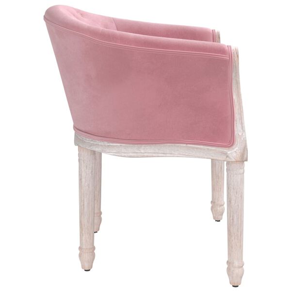 vidaXL Chaise &agrave; manger Rose Velours