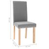vidaXL Chaises &agrave; manger lot de 4 gris clair tissu