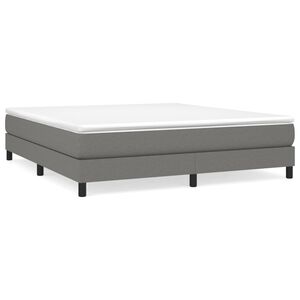 vidaXL Cadre de lit &agrave; lattes gris fonc&eacute; 160x200 cm tissu