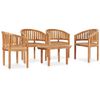 vidaXL Salon de jardin 5 pcs en forme de banane Bois de teck solide