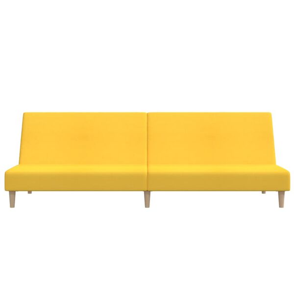 vidaXL Canap&eacute;-lit &agrave; 2 places Jaune Tissu