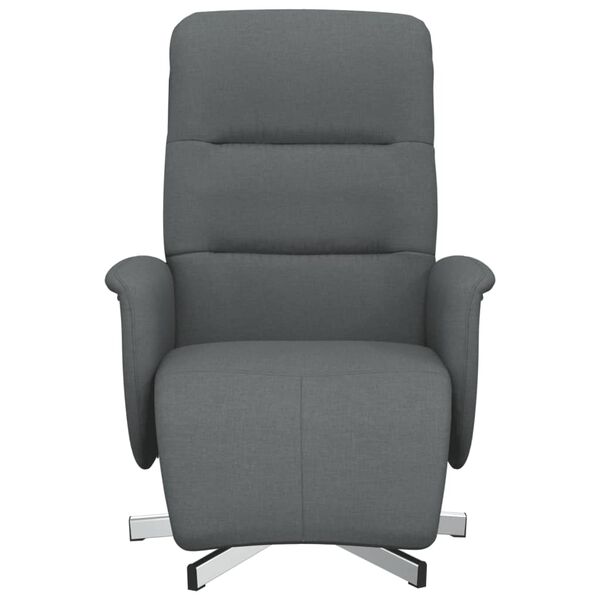 vidaXL Fauteuil inclinable avec repose-pieds gris fonc&eacute; tissu
