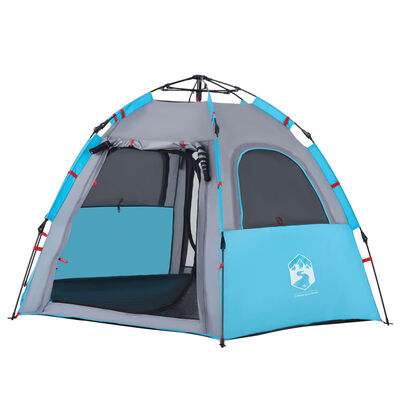 vidaXL Tente de camping cabine 4 personnes bleu libération rapide