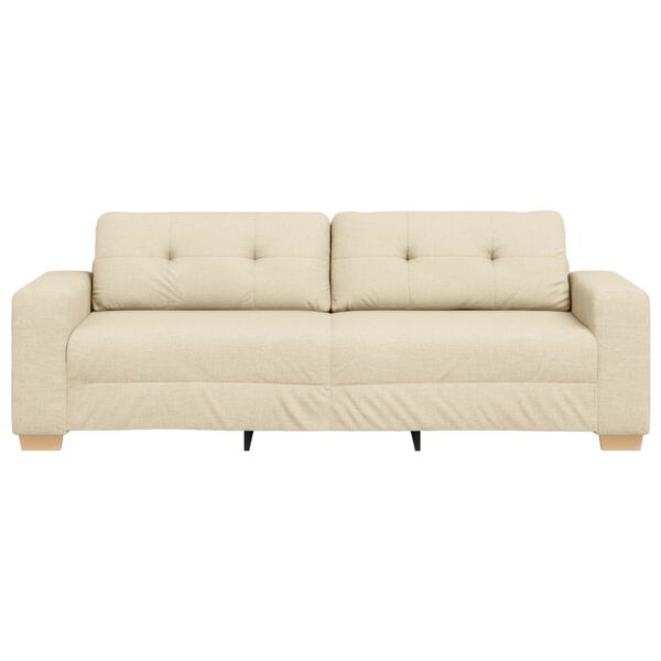 vidaXL | Sofa 3 places | avec coussin Cr&egrave;me tissu