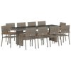 vidaXL Ensemble de salle &agrave; manger pour jardin 11 pc Gris polyrotin