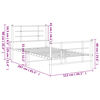 vidaXL Cadre de lit m&eacute;tal sans matelas et pied de lit blanc 107x203 cm